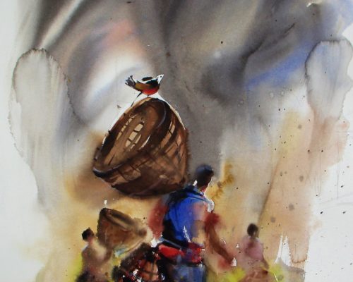 Biplob Chakroborty, Fisherman, 20X30Inch, Water color on paper, 2023