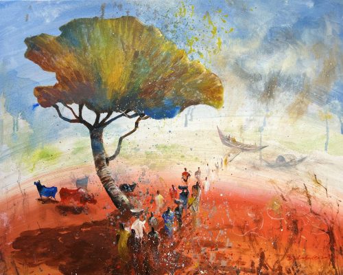 Biplob Chakroborty, Tree, 24X30Inch, Acrylic on canvas, 2023