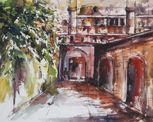 Old Dhaka I, Watercolor on Paper, 21X15 inch, 2021