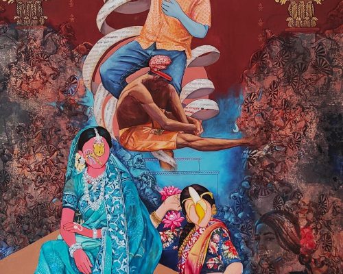 Sima Mondal, Game of Life, Acrylic on Canvas, 48 X 60 Inches, 2023