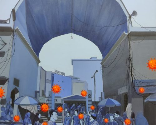 Taramoon Nesa Prova, Memory Delusion-1, Acrylic color on Canvas, 48 x 36 Inches, 2022